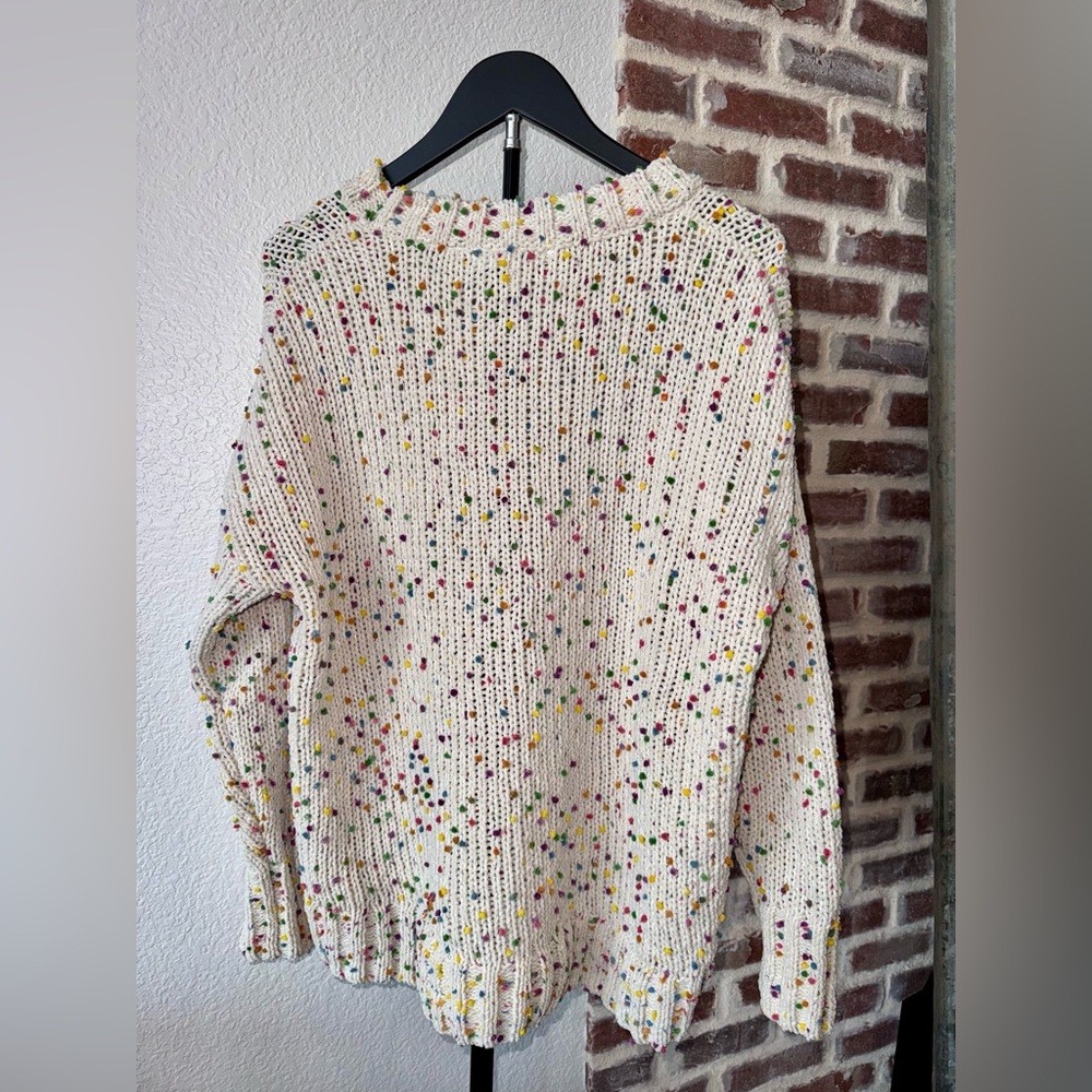 Seven7 Sweater Confetti Multicolor Polka Dot Pullover Women’s Small - Picture 2 of 9